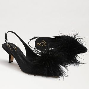 BIANKA FEATHER SLINGBACK PUMP